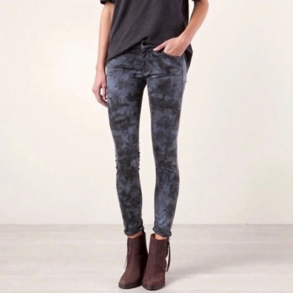 NEW! MOTHER Jeans The Looker Spontaneous Combustion Tie Dye Gray SZ 25 - Picture 2 of 12